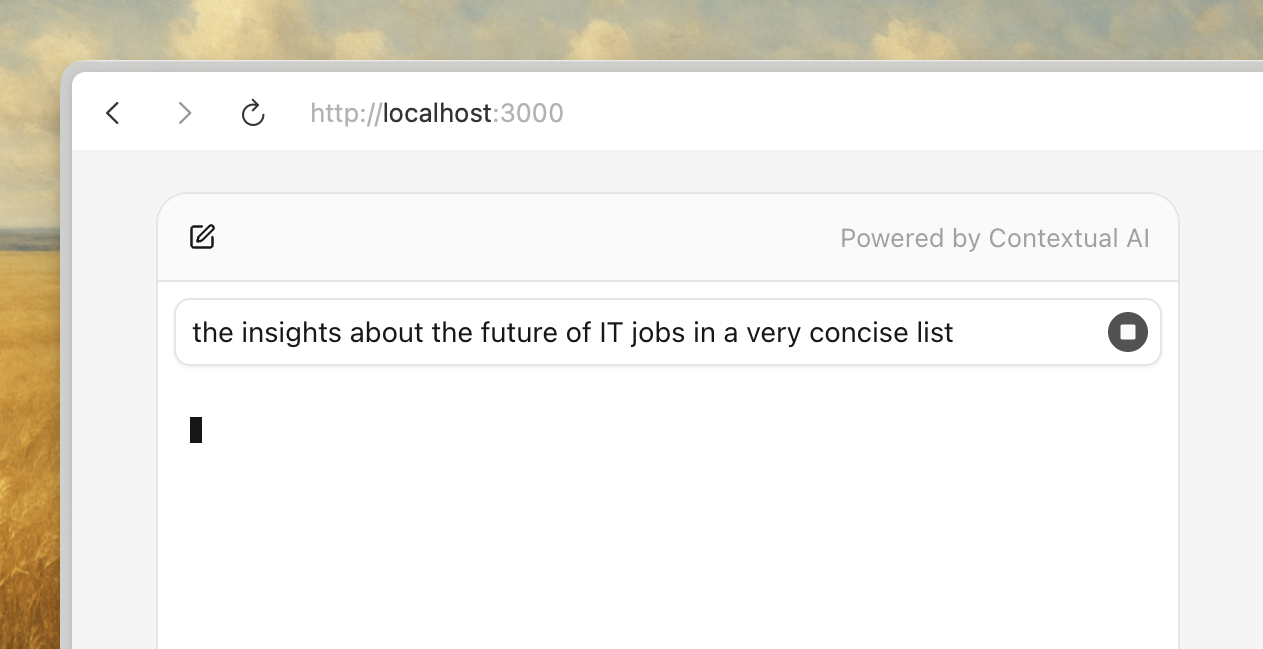 User message styling example